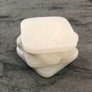 Alabaster coasters from Crate and Barrel